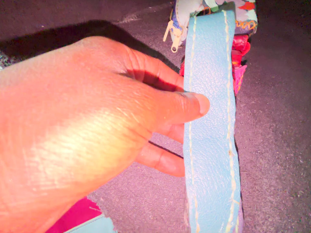 Multi color  hand painted Goat skin leather pouch