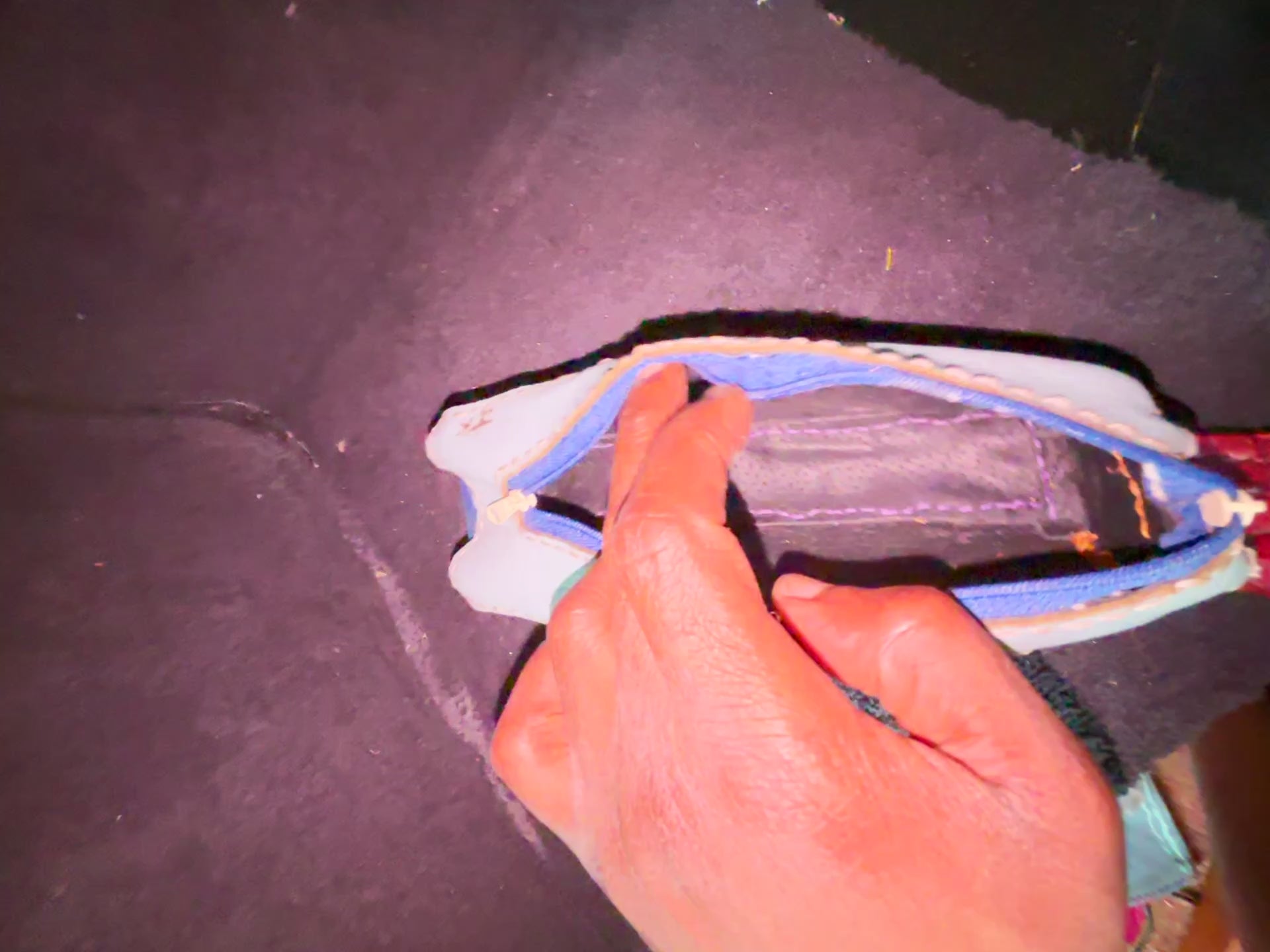 Multi color  hand painted Goat skin leather pouch