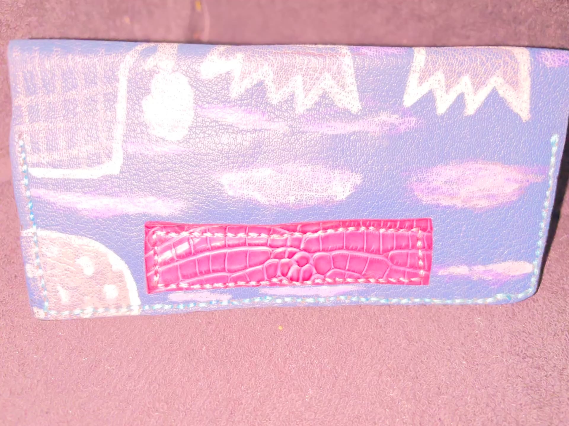 Goat skin leather long wallets