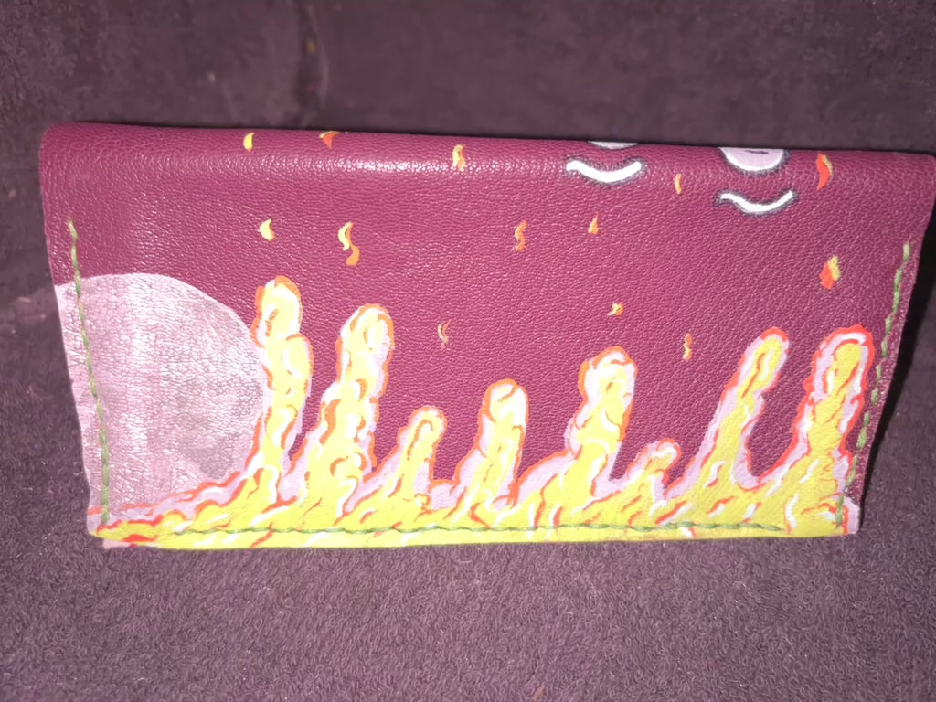 Goat skin leather long wallets
